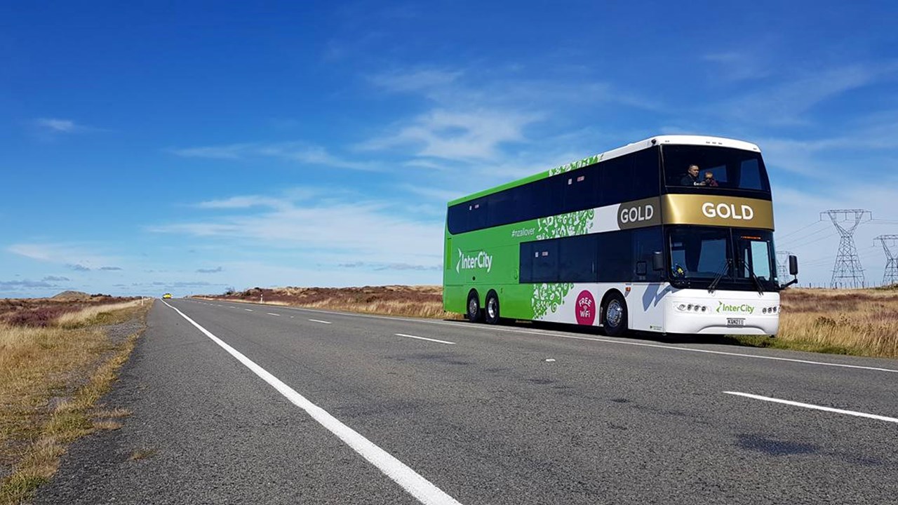 An Entrada Travel Group Bus