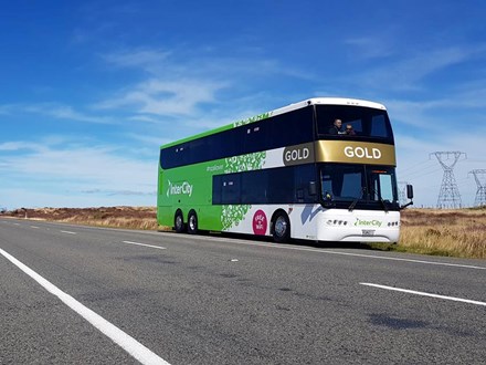 An Entrada Travel Group Bus